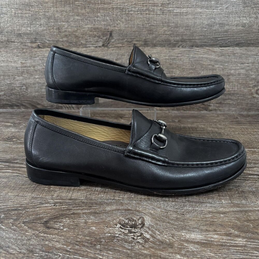 Martin Dingman Addison Loafers Men's 10.5M Black Leather Horsebit Dress Slip On